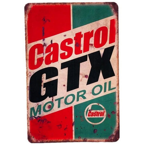 Castrol Oil Gtx - Металлическая табличка Castrol GTX Motor Oil